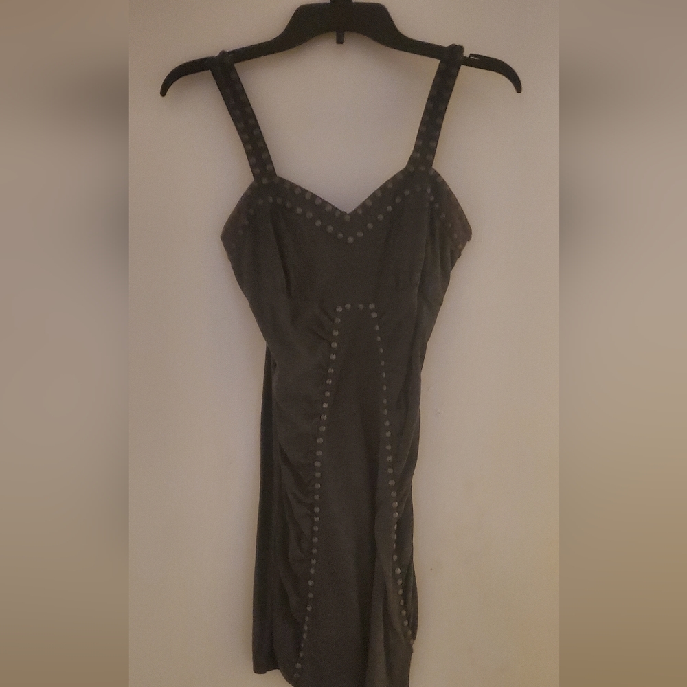 Affliction Gray Studded Bodycon Dress